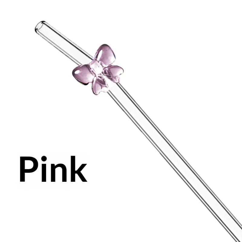 1Pc 8Mm Glass Straw, Reusable Drinking Straws Cute Butterfly Heat-Resistant Straw For Festival Party Wedding Cocktail Bar Beachs