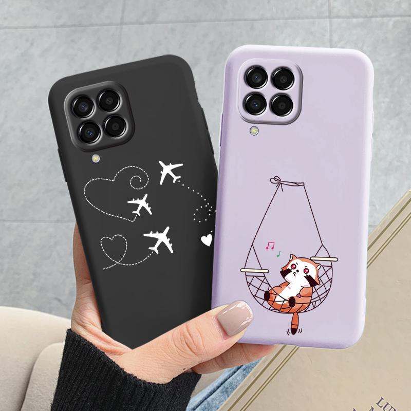 For Samsung Galaxy M33 M53 5G Case Cute Fashion Heart Flowers Soft Silicone Bumper Cover For Samsung M13 M15 M55 M35 Fundas TPU