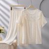 2026 Women's Plus Size Short-Sleeve Cloud Cotton Pajama Set: High-End Printed Homewear for Spring, Summer, Autumn