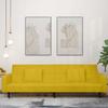 2 Seater Sofa Bed with 2 Cushions Yellow Velvet