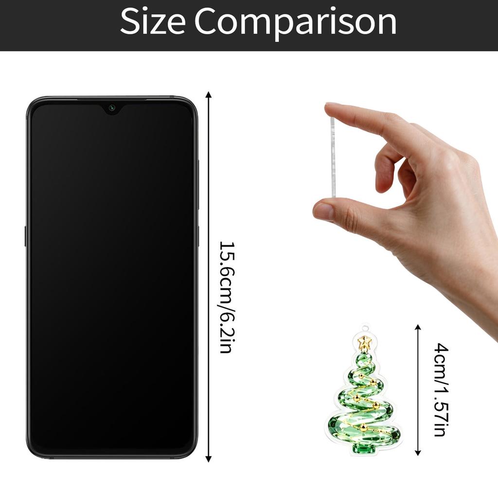 2D Christmas Tree Acrylic Calendar Hanging Ornament for Holiday Home Decor and Winter Gifts
