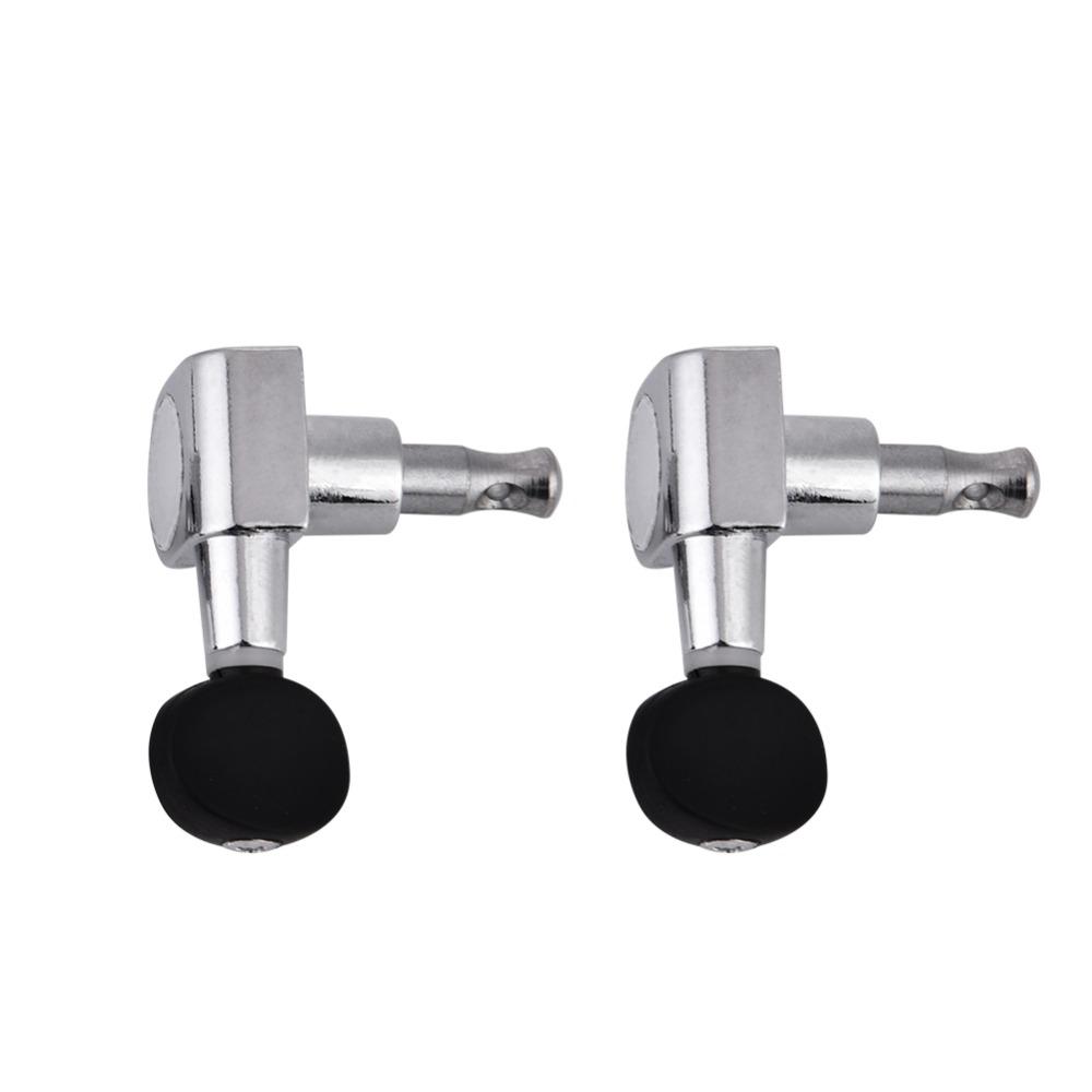 Silver Black Color Ukulele Machine Heads 2L2R Configuration Locking Tuners Set  For Ukulele