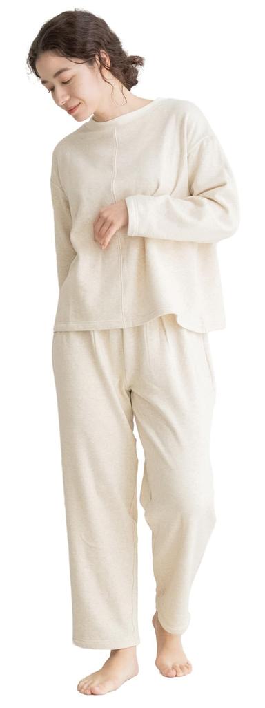 Moisturizing Group Holdings Crew Neck Pajamas with Back Shaggy Sensitive Cotton Long Solid Belly Loose Suitable for Hospital Suitable for Short and