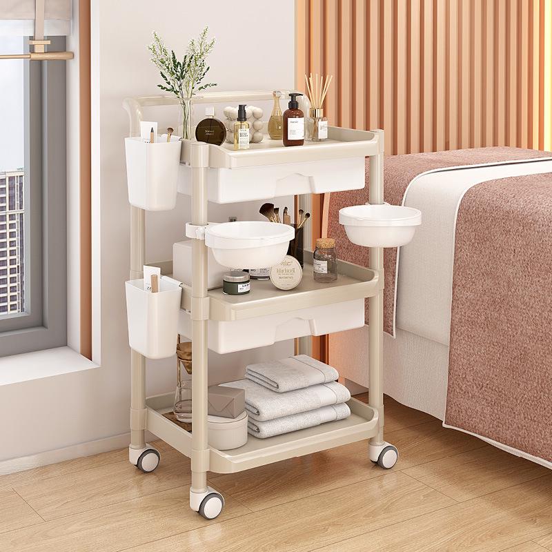 Wózek do salonu piękności: Dwupoziomowy wózek narzędziowy do przedłużania rzęs i artykułów do tatuażu