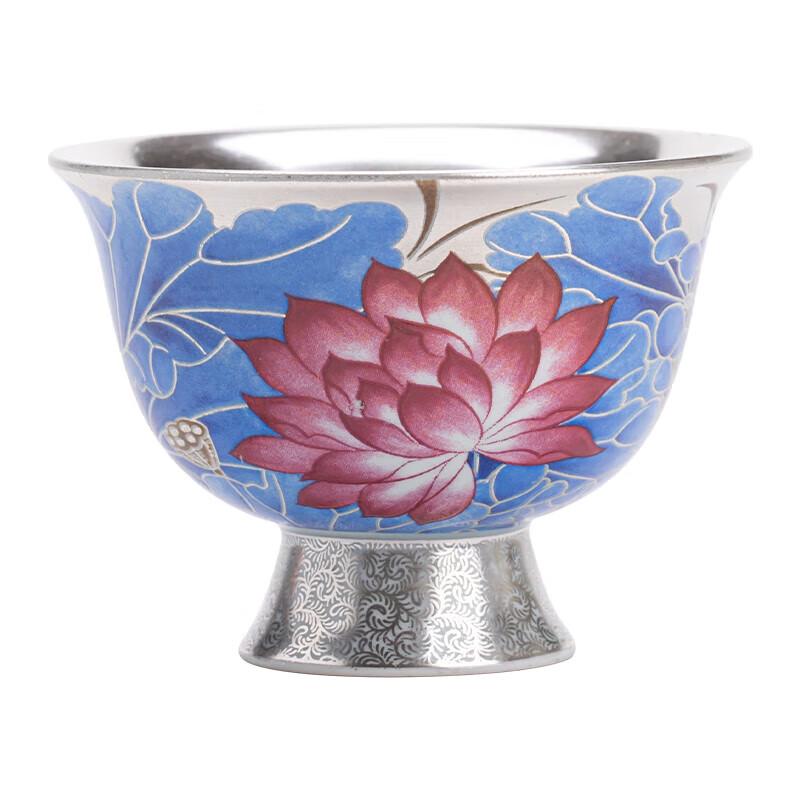 Sushi Ceramics Master Zheng Wenqiang Gilded Lotus High-Foot Teacup