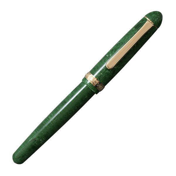 Platinum #3776 CELLULOID Fountain Pen EMERALD Fine Nib PTB-35000S#45-2
