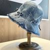 Sweet Cute Bow Retro Bucket Hat Do Old Denim Sunshade Foldable Sunscreen Hat Tide