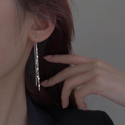 S925 Sterlingsilber Quastenohrringe für Damen - Neuer 2024 Langer Kalter Stil