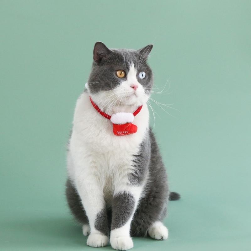 Pack of 2 Plush Pet Collars Funny Christmas Party Dogs Collar Pet Party Neckwear Cats Collar for Festival Celebration