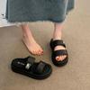 Niche muffin thick-bottomed cool slippers women's summer wear new casual versatile beach one-word cool slippers
