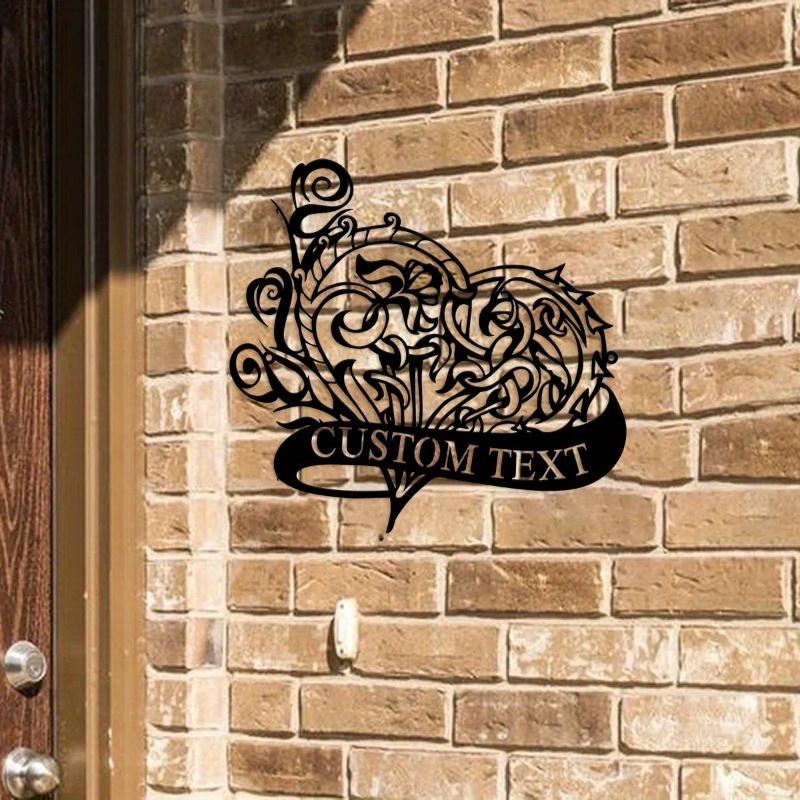 Custom Heart Name Metal Wall Art Sign - Personalized Love Wall Hanging, Perfect Wedding Gift for Couples