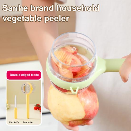 3v1 Kuchyňská škrabka Nerezové čepele Škrabka Multifunkční Nástroj na loupání zeleniny a ovoce pro loupání, krájení a kostičkování ovoce a zeleniny