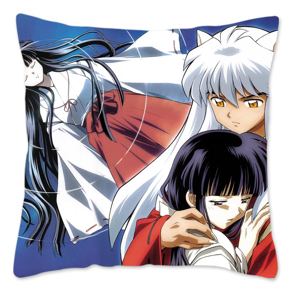 Japanese Anime Inuyasha Pillow Case Home Decoration Polyester Cushion Cover for Sofa Square Pillow Cover Gift for Friends