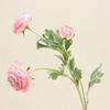 Artificial Ranunculus Flower Fake Silk Persian Buttercup Flower 3 Heads Vintage Faux Ranunculus Arrangement for Home Wedding Table Centerpieces