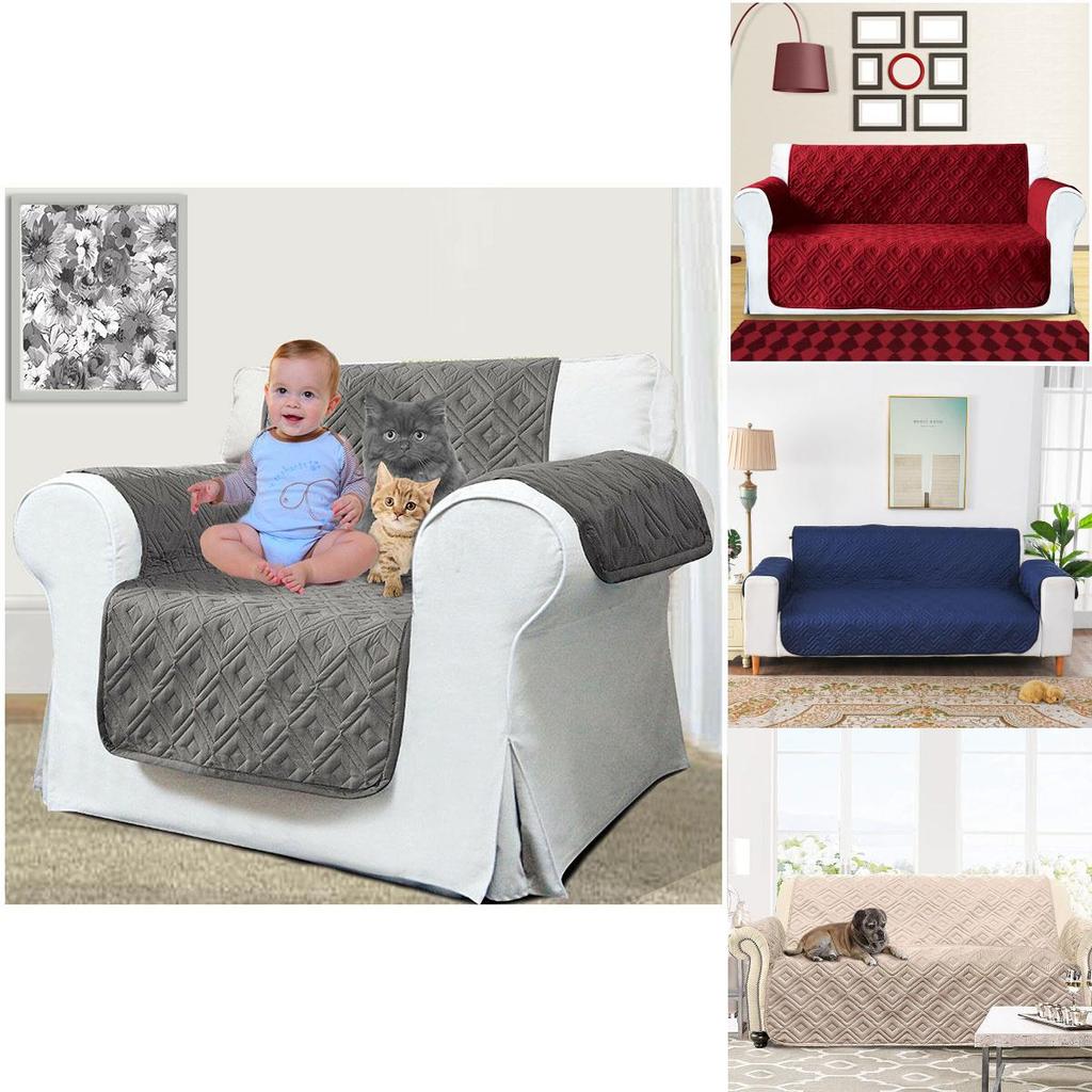Luxurious Quilted Waterproof Sofa Slip Cover With Adjustable Elastic Strap And Pet Protection