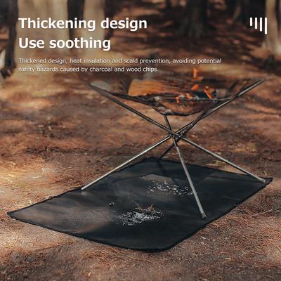 Fireproof Grill Pad Oil-Proof Patio Protective Mats Heat Insulation High Temperature for Outdoor Camping for Ground Deck Lawn