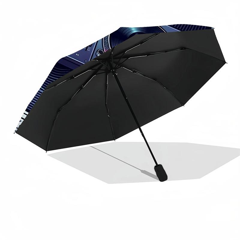 DJ Gear Harmony pattern umbrella, portable and foldable design, 8 ribs, a casual accessory for Halloween, Christmas, and birthday gifts.