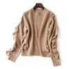 Heavy Industry Bead Crew Neck Knitted Sweater Women's Wear Autumn and Winter Fashion Splicing Fungus Edge Loose Long Sleeve Sweater