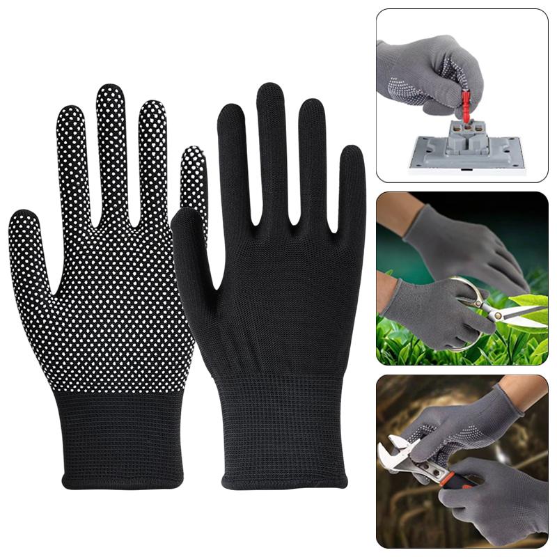 12Pair Breathable Nylon Gloves Non-slip Work Gloves For Cycling Fishing Camping Unisex Work Protection Labor Protection Gloves