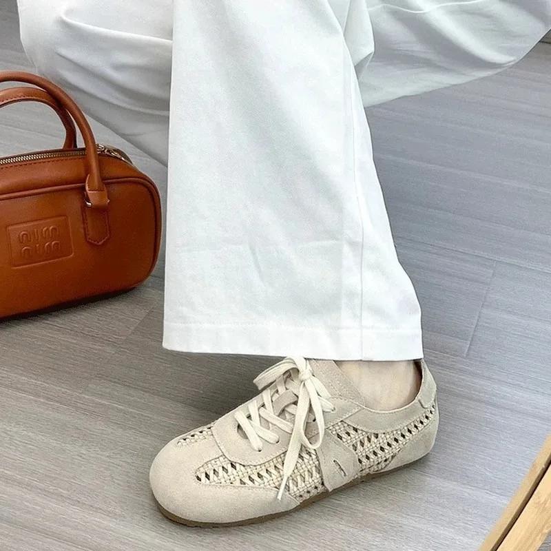Fashion 2025 New Ladies Shoes Lace-up Women's Vulcanize Shoes Fashion Hollow Out Casual Light Comfortable Best Seller Versatile Sneakers