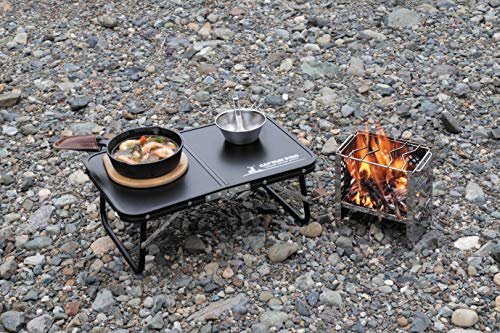 Stolik składany FD Captain Stag, 47 x 30 cm (Kompatybilny z grillem Kamado Smart B6), Czarny, UC-546