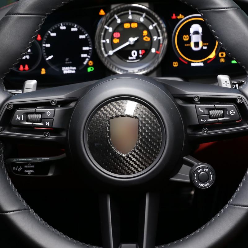 For Porsche 911/Taycan/Macan/Panamera Steering Wheel Decoration Panel Cover Real Carbon Fiber Car Interior Styling Accessories