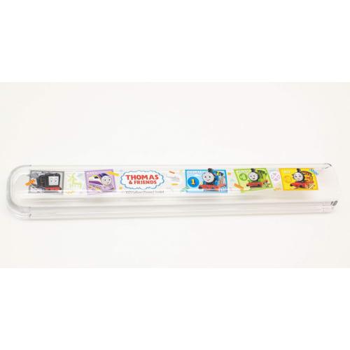 OSK Thomas the Tank Engine Pull-Lid Chopstick Box Set, Blue [HS-11] Dishwasher Safe