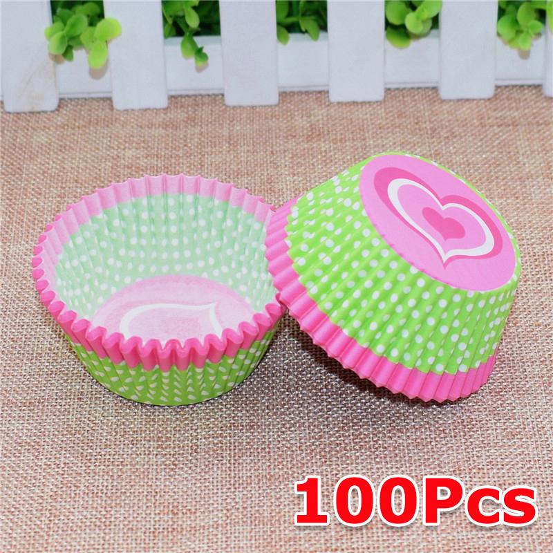 100PCS/Pack Disposable Cupcakes Cake Dessert Greaseproof Paper Dessert Making Paper Cups Festival Hygienic Party