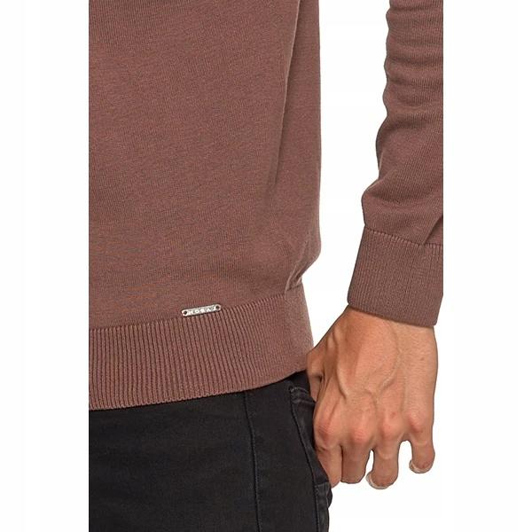 Elegant Men's Sweater with a Straight Cut, Classic Cotton, Comfortable MORAJ L Brown