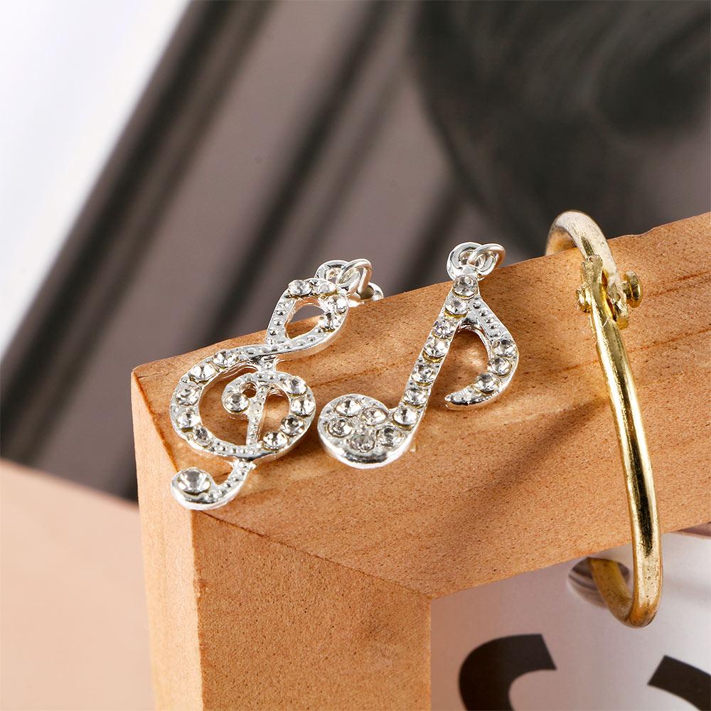 Top Hot Music Note Drop Women Gift Drop Earring Fashion Accessories Crystal Dangle Earrings Jewelry
