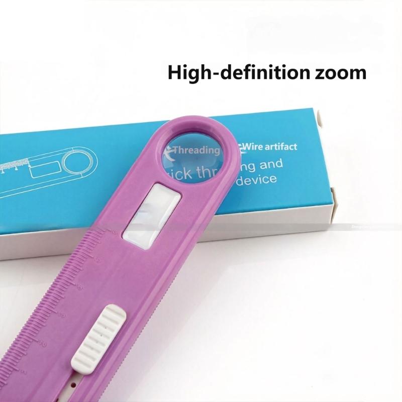 Sewing Machine Threading Aid and Thread Remover, 2-Piece Metal and Plastic Handheld Pack for Needle Openings, Fabric Repair