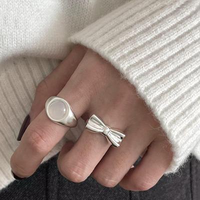 Anel Coreano Ins Arco Feminino Temperamento Simples Nicho Abertura Anel Ajustável