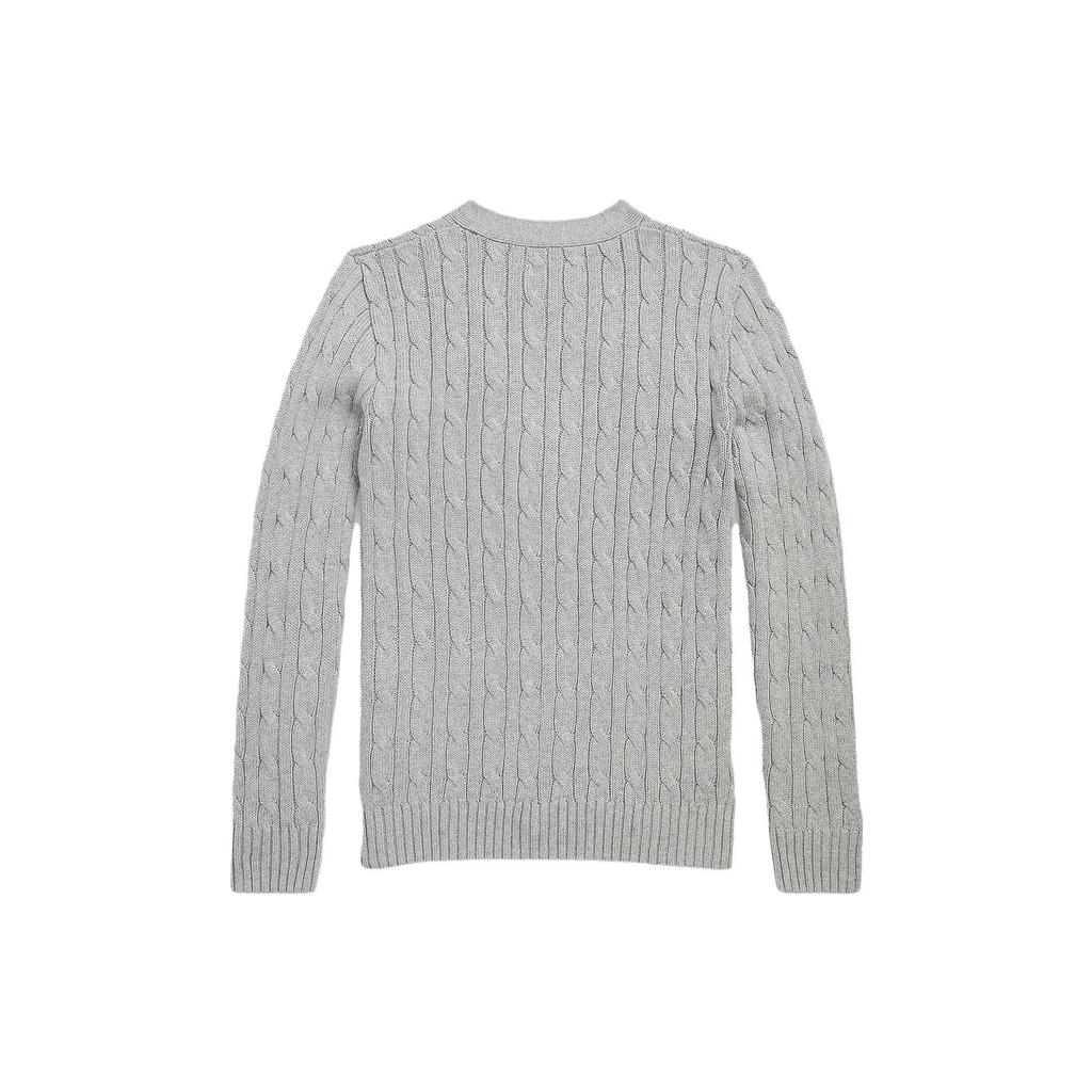 Polo Ralph Lauren Knitted Cardigan Ss23 Solid Color V-Neck Single-Breasted Long Sleeve Women cardigans Gray 323882842-001