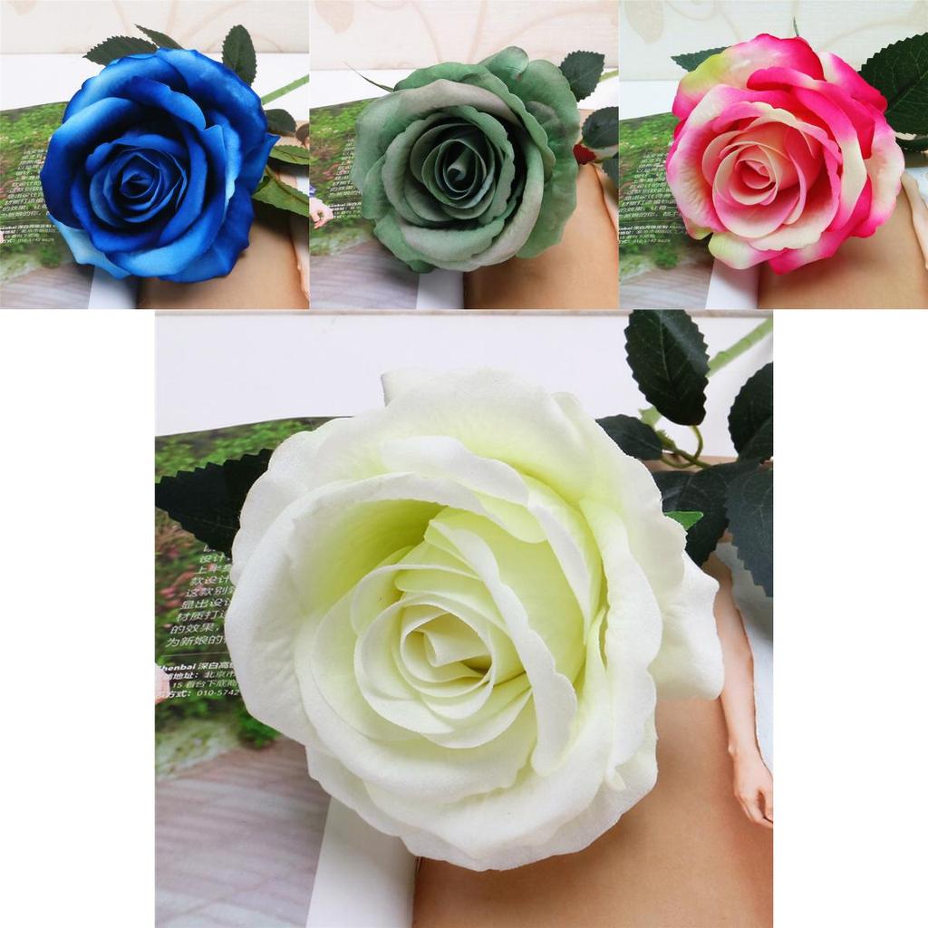Elegant 5set Artificial Silk Fake Flowers Rose Bouquet For Wedding And Home Decor