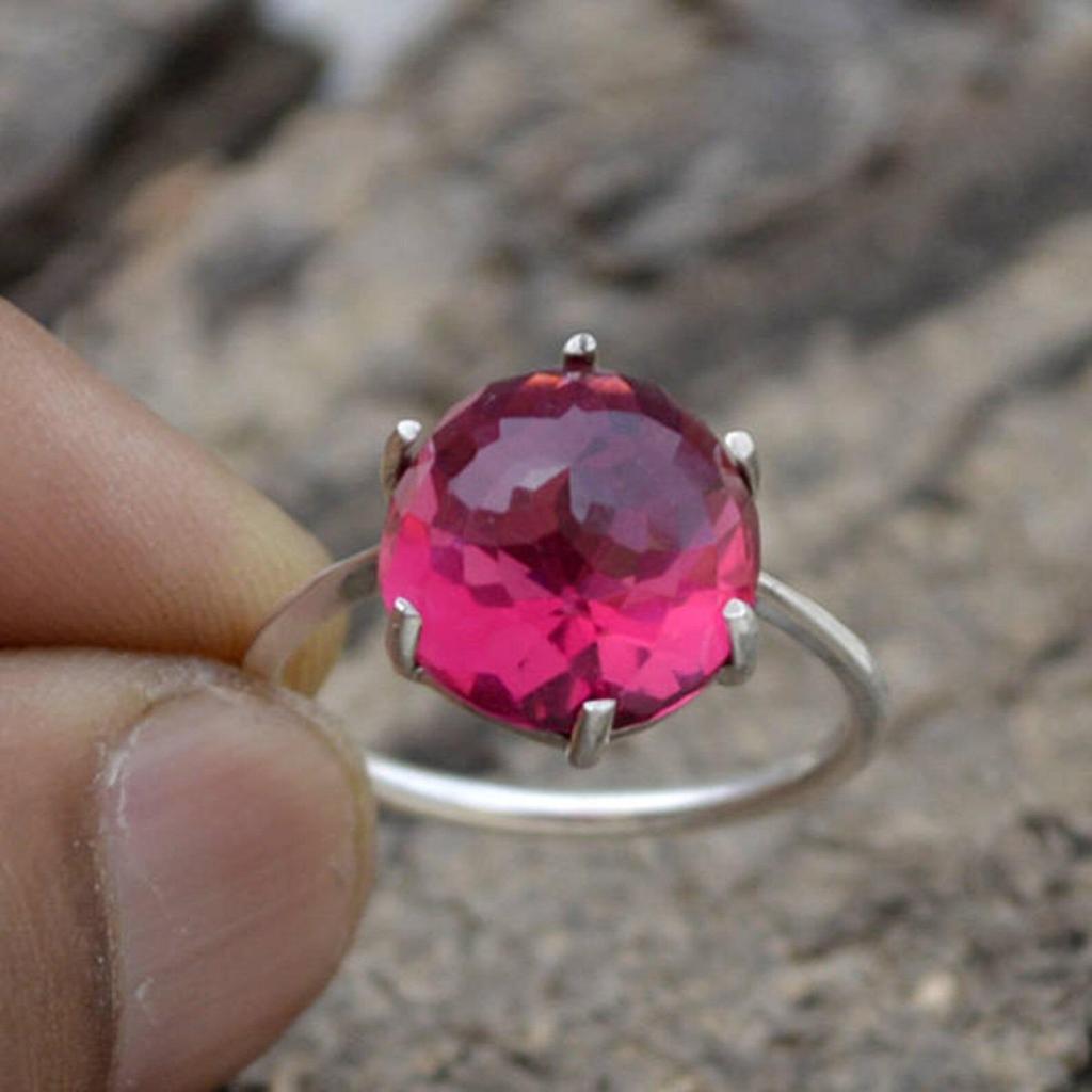 Rhodolite Garnet Gemstone Handmade 925 Sterling Silver Jewelry Fantastic Ring For Women