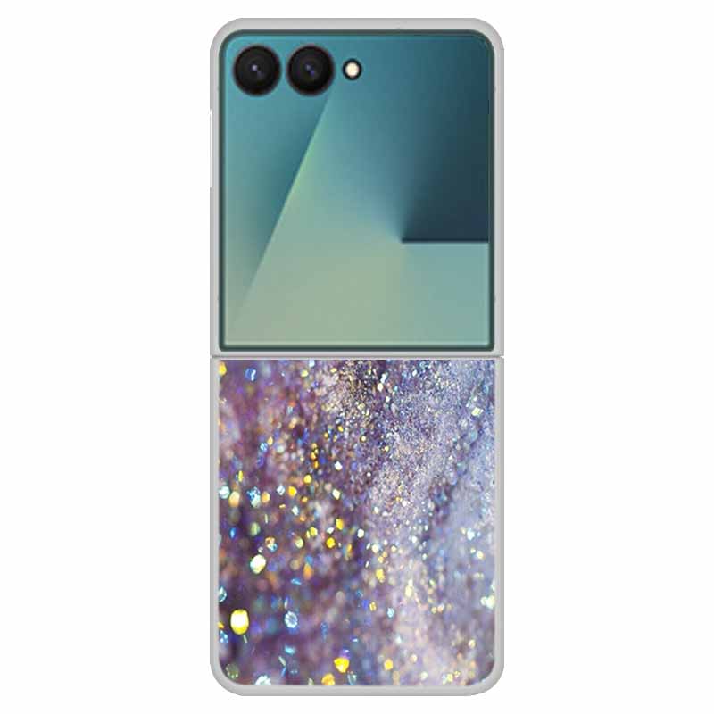 For Samsung Z Flip7 Flowers Case Transparent Hard PC Plastic Cover Shockproof Coque for Funda Samsung Galaxy Z Flip 7 5G Zflip7