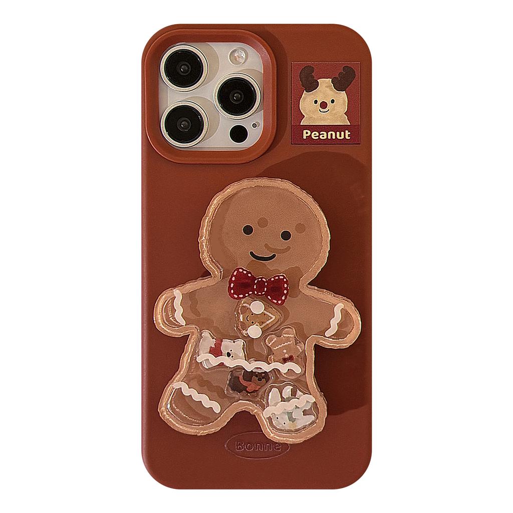 Gingerbread Man Shaking Stand Iphone17 Mobile Phone Case Apple 15promax Christmas Cartoon 14 Suitable for 13 Soft