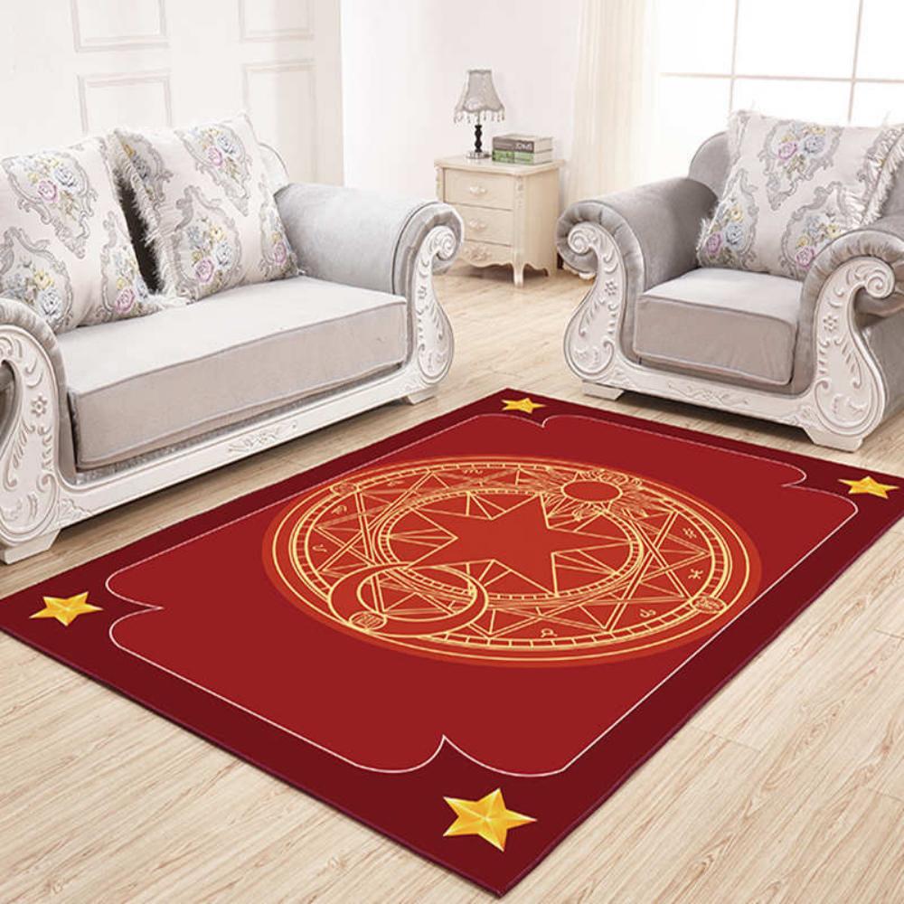 Cartoon Magic Card Carpet Rug for Living Room and Bedroom Decor Girl's Room Bedside Area   Soft Floor Mat Coffee Table Rug