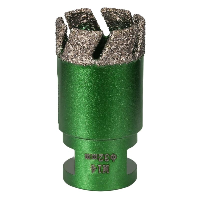 652F M14 Threaded Brazed Hole Cutter Tool For Ceramic Tile Marble Glass With Diamantine Coating And High Speed Cutting 6-50mm