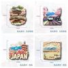 Refrigerator Magnet Japanese Souvenir Japan Commemorative Item Set 2 Resin Lightweight Temple Cherry Blossom Spring Style Interior Tourist Gift Craft