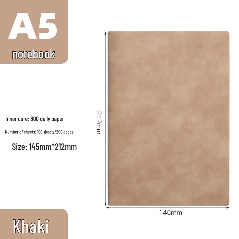A5 Sheepskin Leather Notebook - Retro Soft Business Diary Planner with Custom Logo