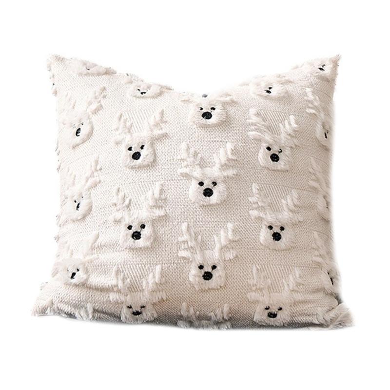 

Holiday Themed Pillowcase Living Room Sofa Cushion Cover 45x45cm Reversible Design (Not with Insert) 1 білий