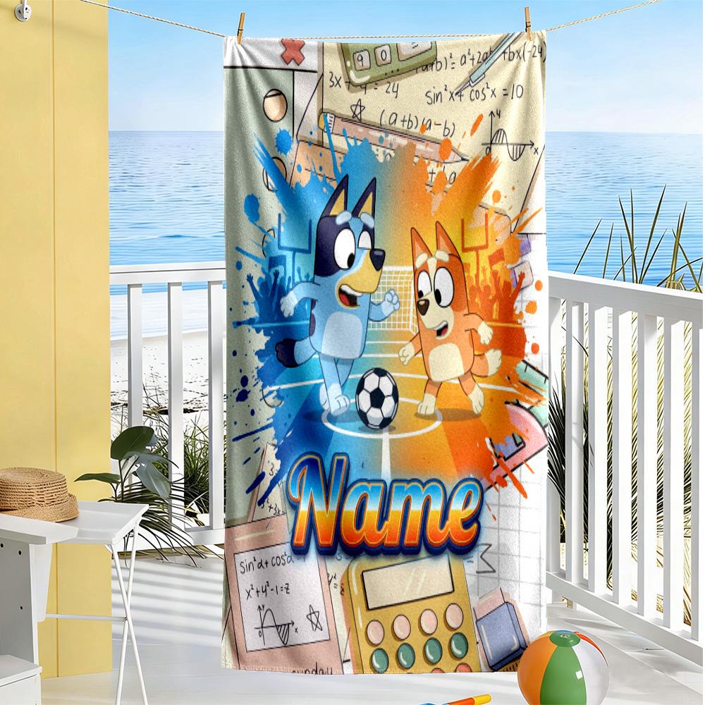Soccer Fun Customize Your Name Beach Towel Super Soft & Absorbent Portable for SwimmingBeachCamping Travel Beach AccessoriesGym