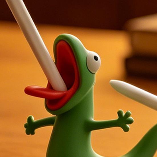 Yousheng 3D Printed Gecko Pen Holder Funny Lizard Pencil Display Stand Cute Small Animal Desk Organizer for Home Office