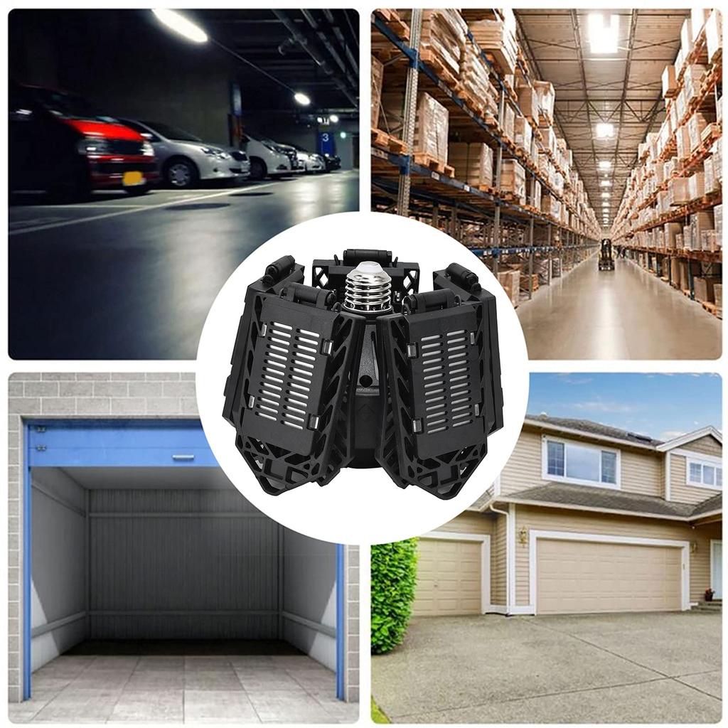 LED Garage Light, E26E27 Garage Ceiling Light, 11 Panels, 180W 18000ML Supermarket Ceiling 360° Emergency Light, Suitable for Basements