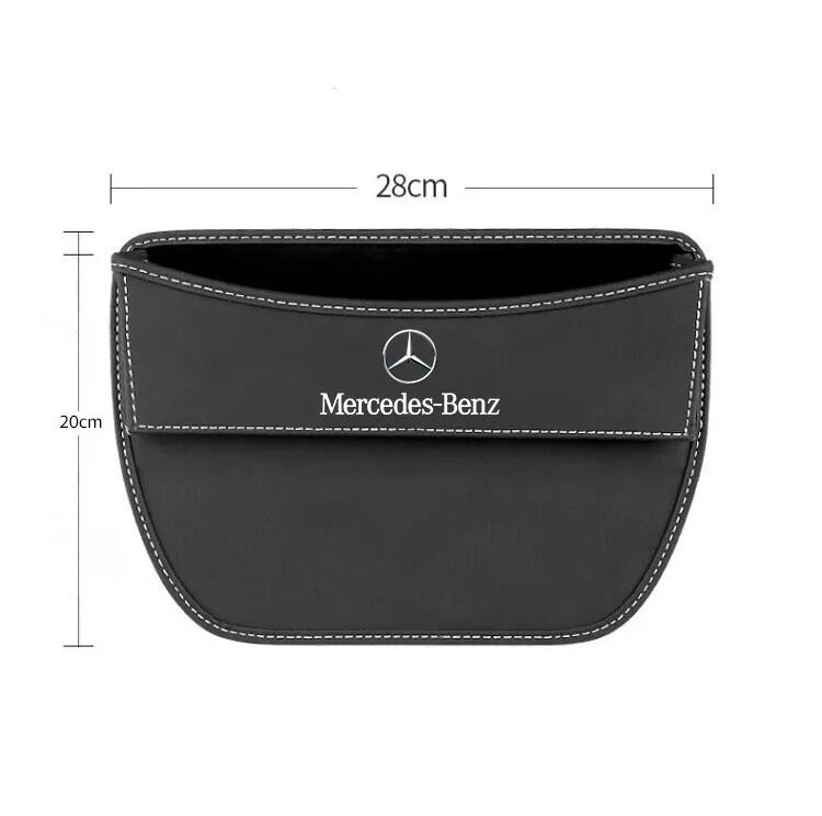 FLT2 2025 Hot 1Pcs Leather Car Seat Storage Bag Gap Organizer Box For Mercedes Benz AMG W204 W205 W203 W211 W212 W213 W201 W210 W124