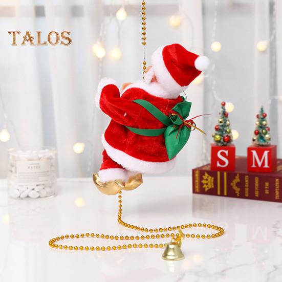 Weihnachtsmann mit Musikalischer Puppe, Weihnachtsmann, Kletterleiter, Perlen, Hängedekoration, elektrisches Kinderspielzeug für Weihnachtsbaum, Hochzeitsfeier