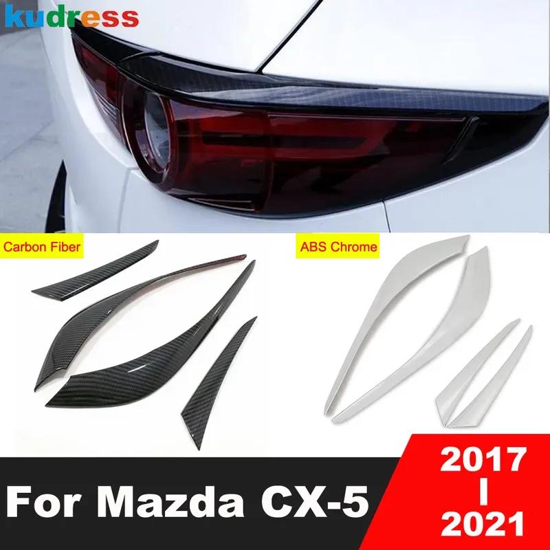 Rear Tail Light Lamp Cover Trim For Mazda CX5 CX-5 KF 2017-  Carbon Car Taillight Eyelid Eyebrow Frame Trims Accessories