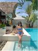 2026 Retro Korean Plaid Color Block High Waist Bikini Swimsuit