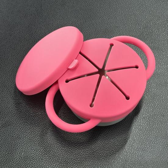 Silicone Snack Cup with Removable Food Catcher And Travel Lid 12 Oz Stainless Steel Spill-Proof Snack Container for Indoor Outdoor Adventures